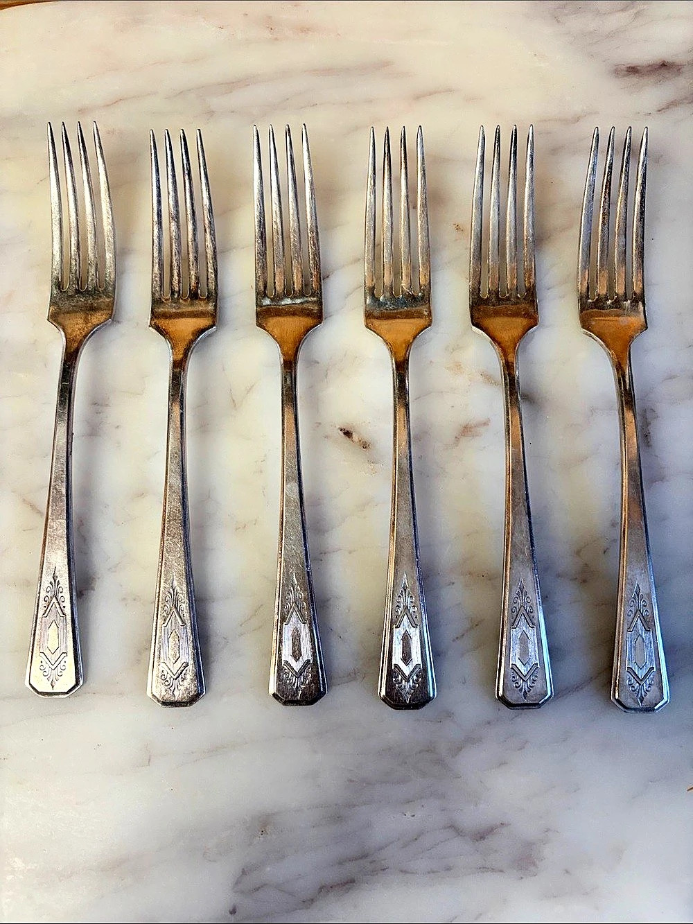 Oneida 30Wm. A. Rogers Decorative Forks Set of 6 Silver Flatware